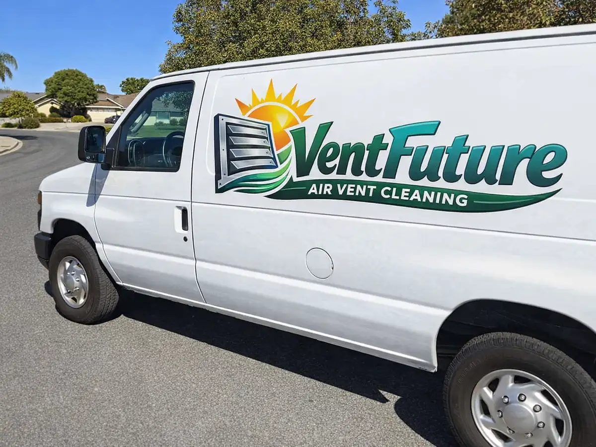 Service van arriving on a Cardiff, CA street — local same-day coverage